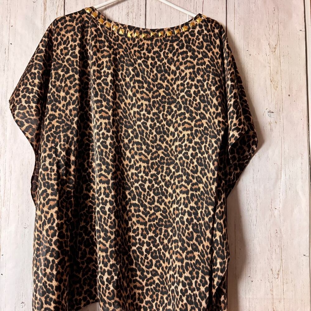 Michael Kors Women’s Animal Flowy Print Poncho Sz SM - Picture 4 of 12